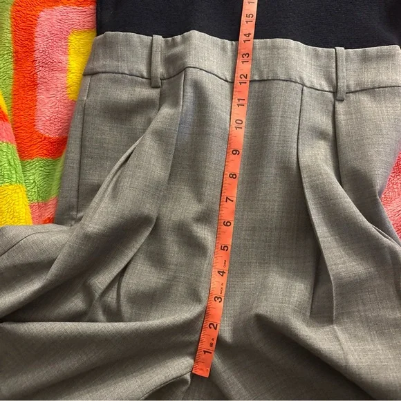 J Crew Collection Wool Mockneck Long Sleeve Trouser Jumpsuit Navy Gray Size 6 8 - Picture 12 of 13